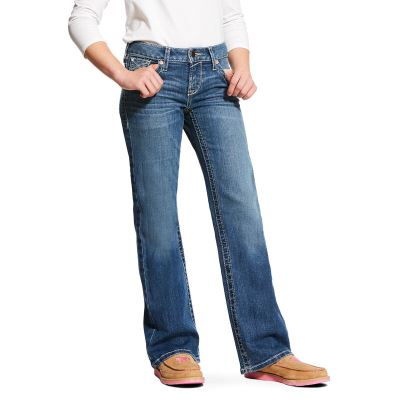 Ariat Whipstitch Boot Cut Mavi Kot Pantolon Çocuk (13966-552)